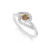 natural citrine infinity solitaire rings in sterling silver